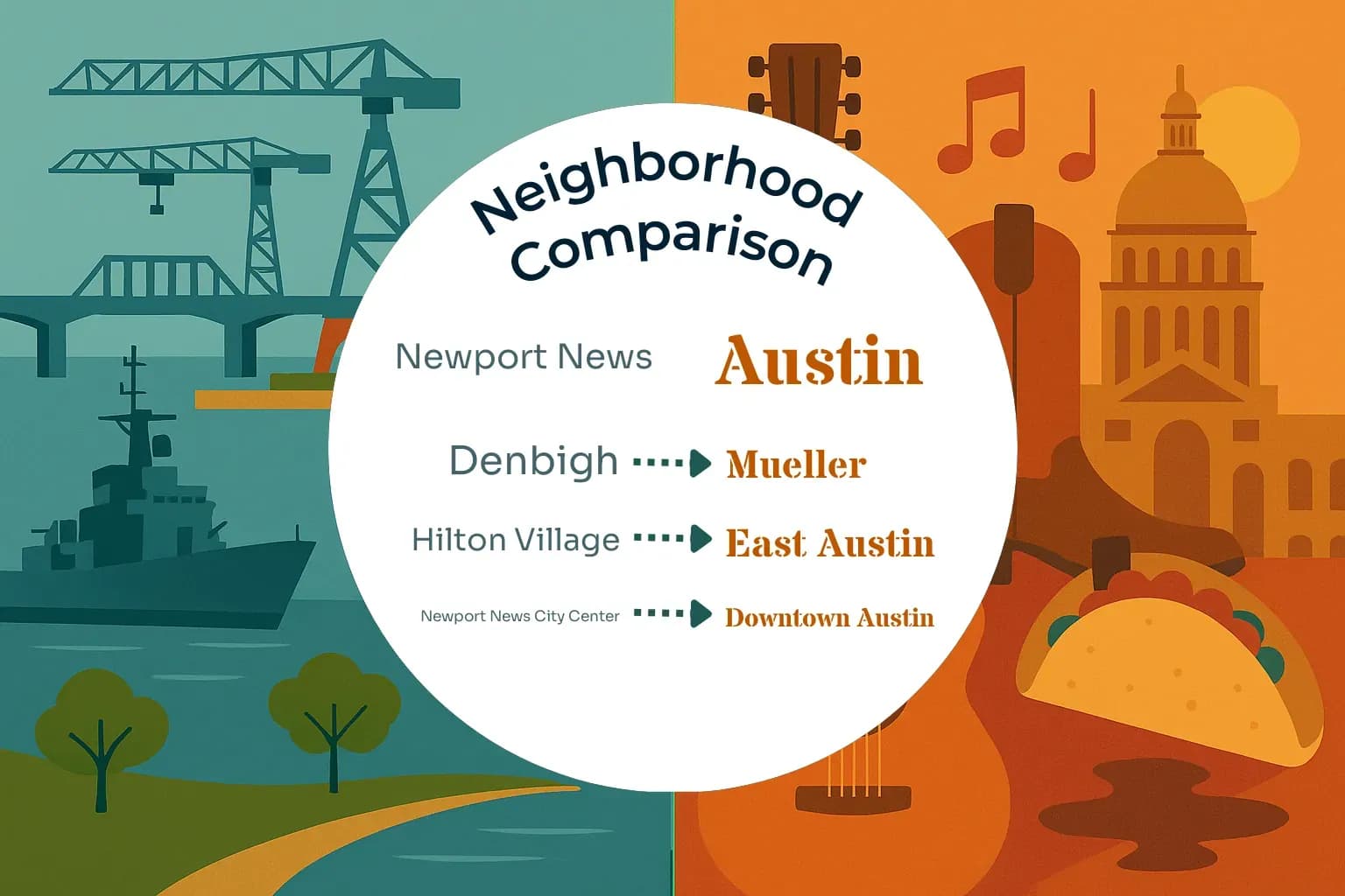 Newport News vs Austin Neighborhood Comparison