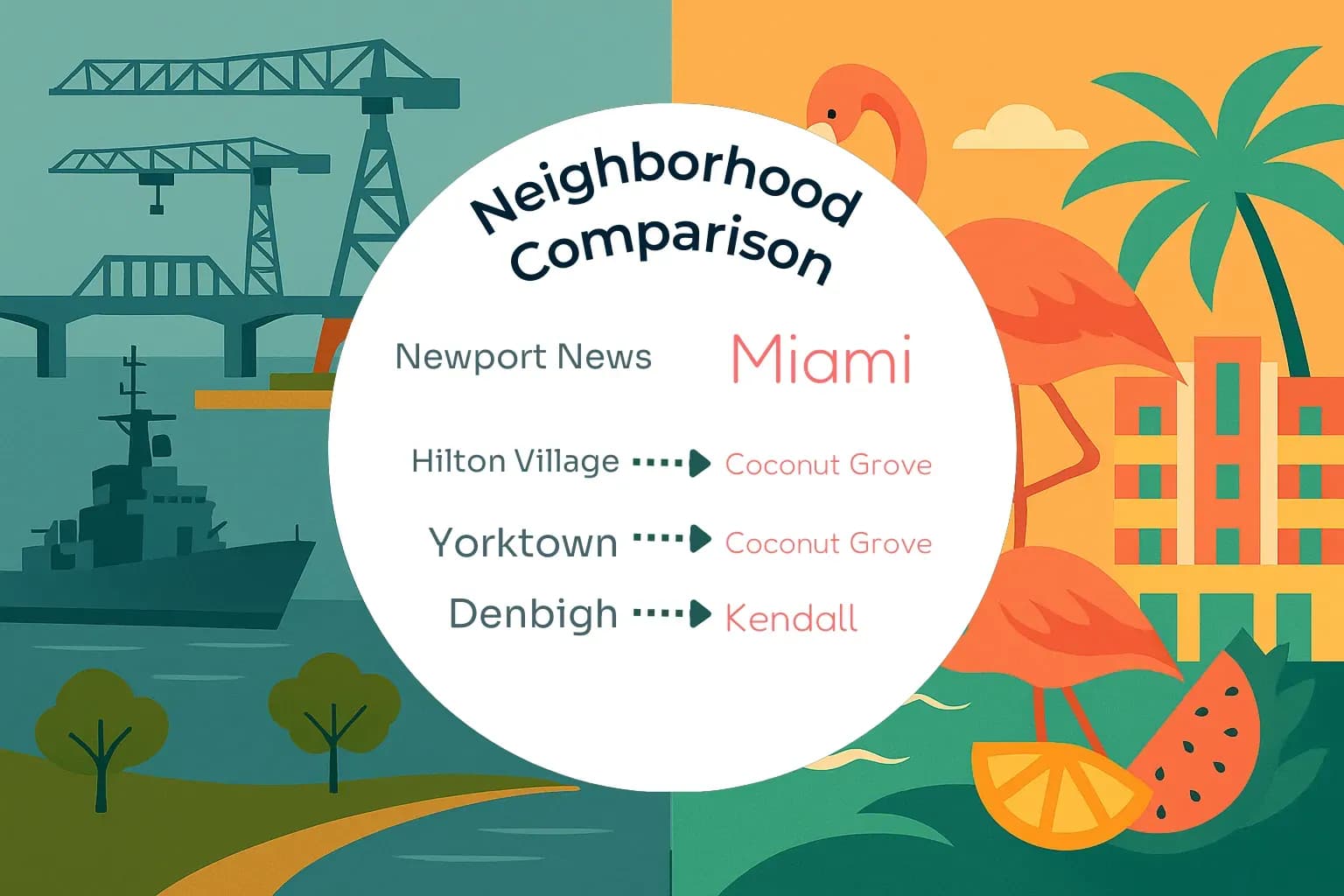 Newport News vs Miami Neighborhood Comparison