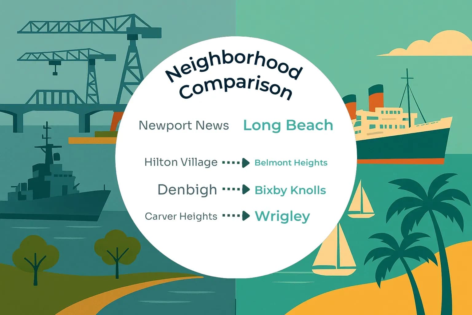 Newport News vs Long Beach Neighborhood Comparison