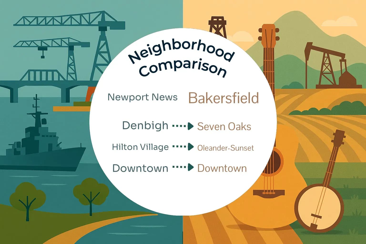 Newport News vs Bakersfield Neighborhood Comparison