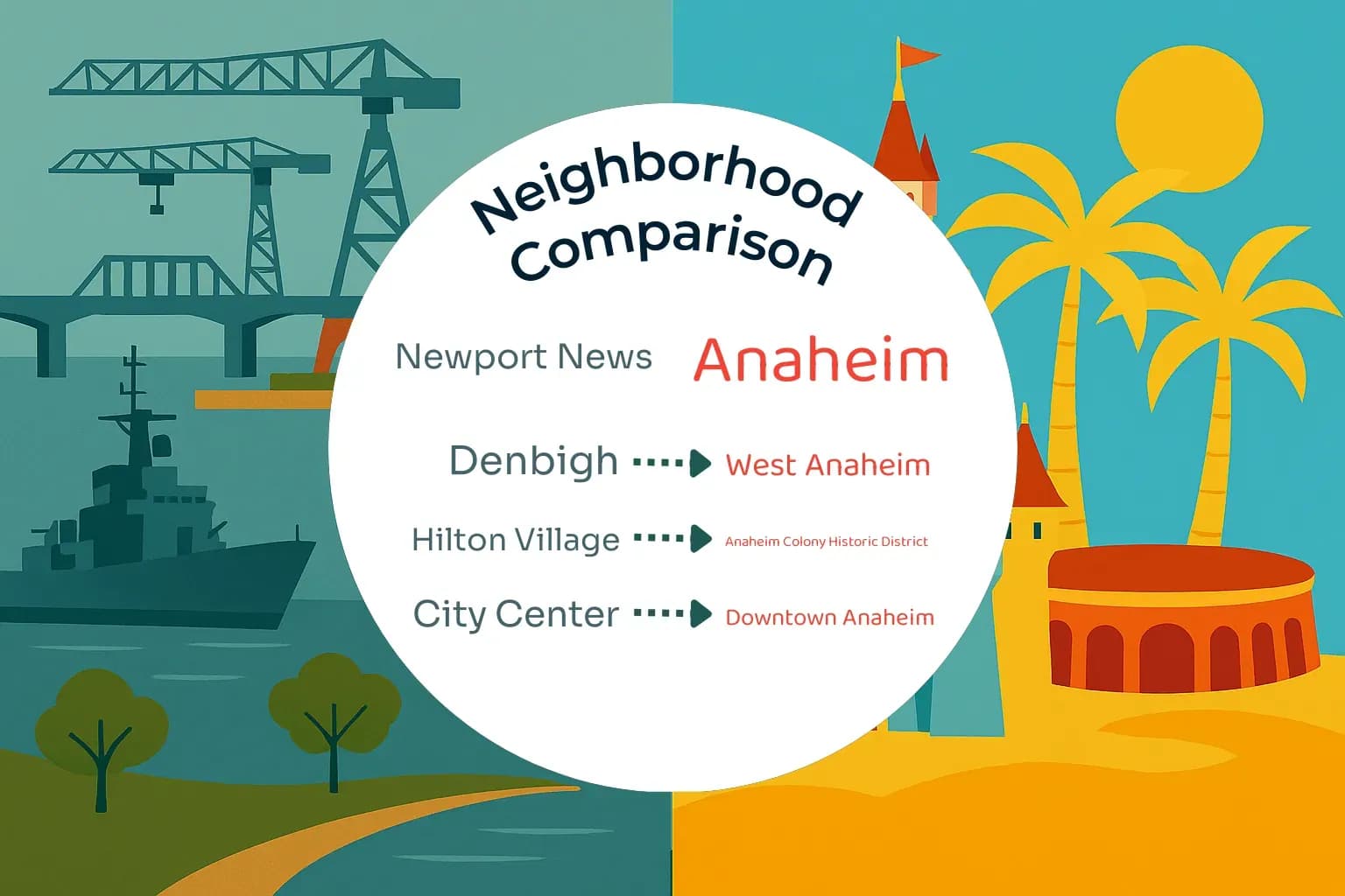 Newport News vs Anaheim Neighborhood Comparison