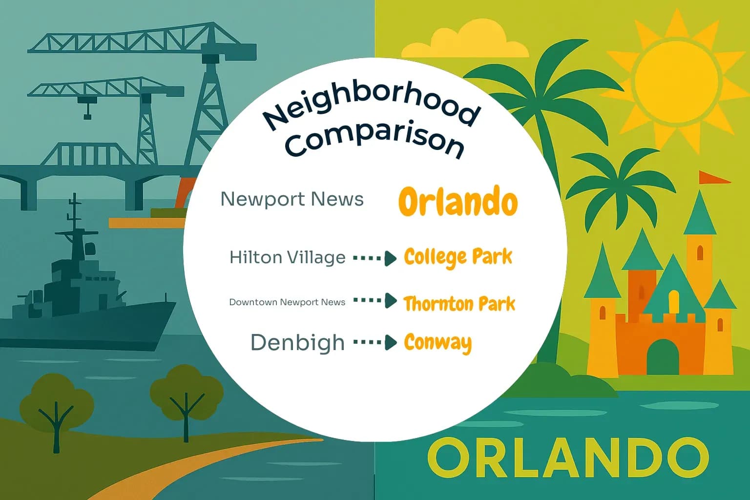 Newport News vs Orlando Neighborhood Comparison