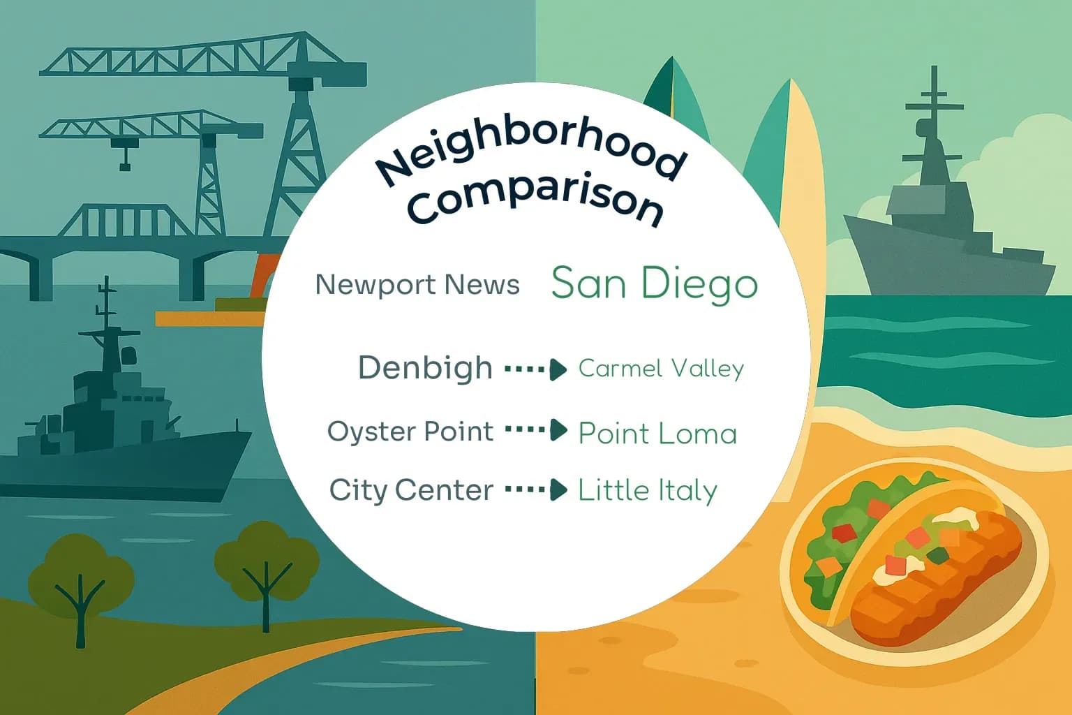 Newport News vs San Diego Neighborhood Comparison