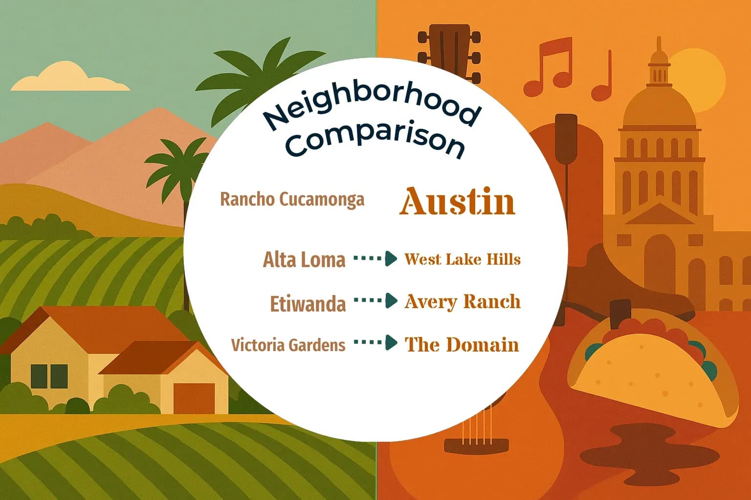 Rancho Cucamonga vs Austin Neighborhood Comparison