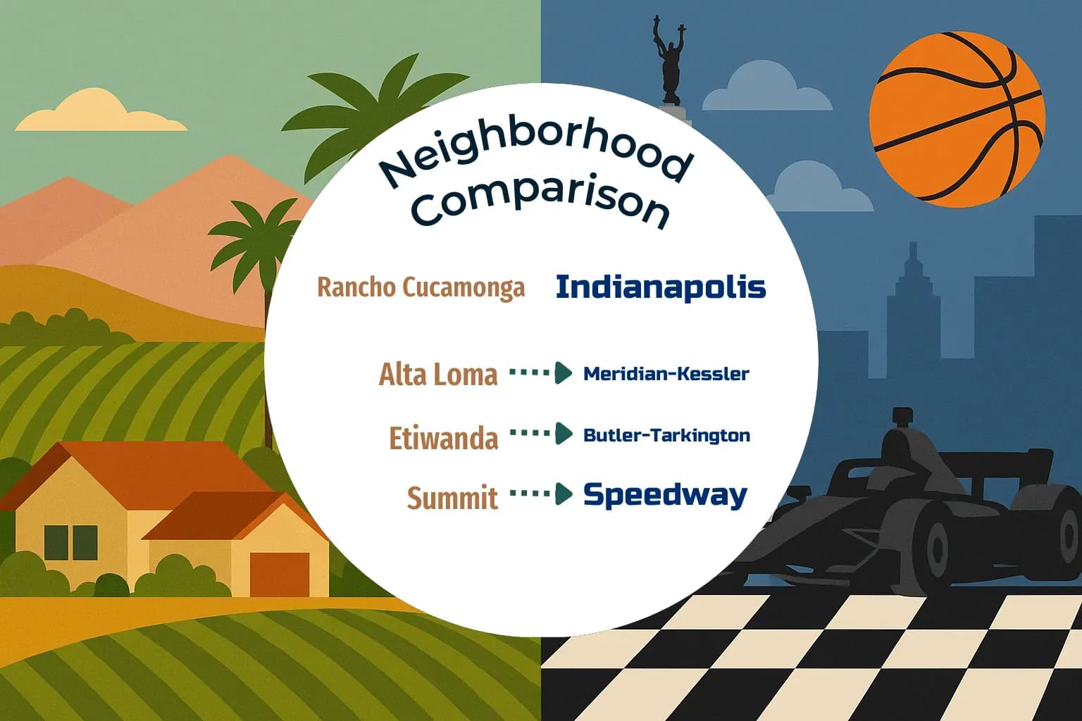 Rancho Cucamonga vs Indianapolis Neighborhood Comparison