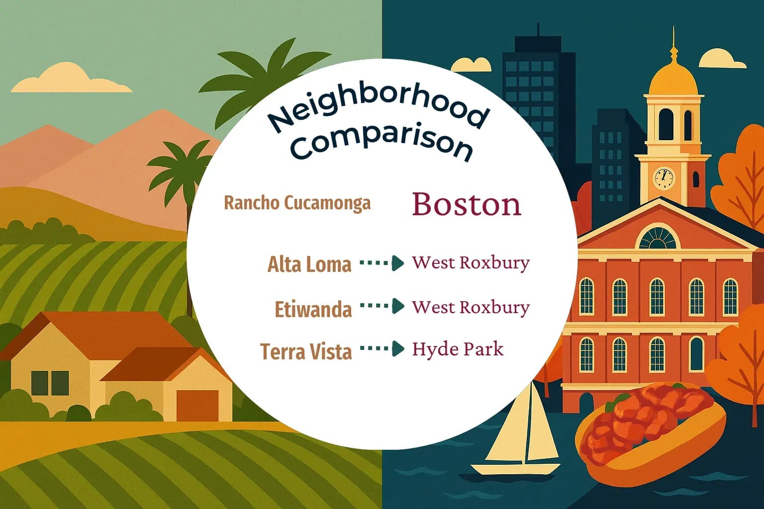 Rancho Cucamonga vs Boston Neighborhood Comparison