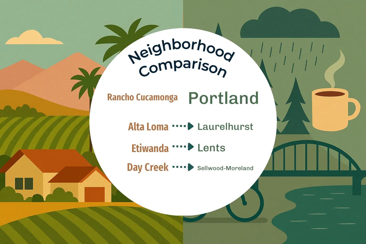 Rancho Cucamonga vs Portland Neighborhood Comparison