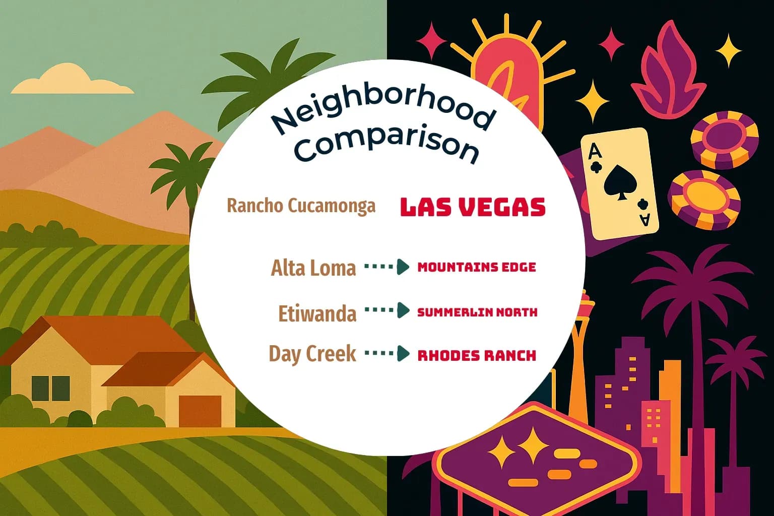 Rancho Cucamonga vs Las Vegas Neighborhood Comparison