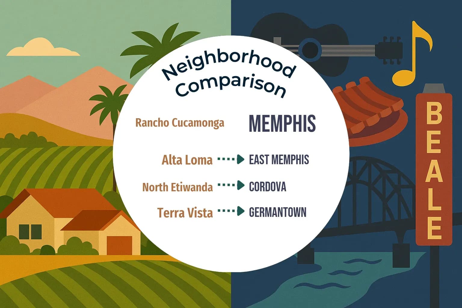Rancho Cucamonga vs Memphis Neighborhood Comparison
