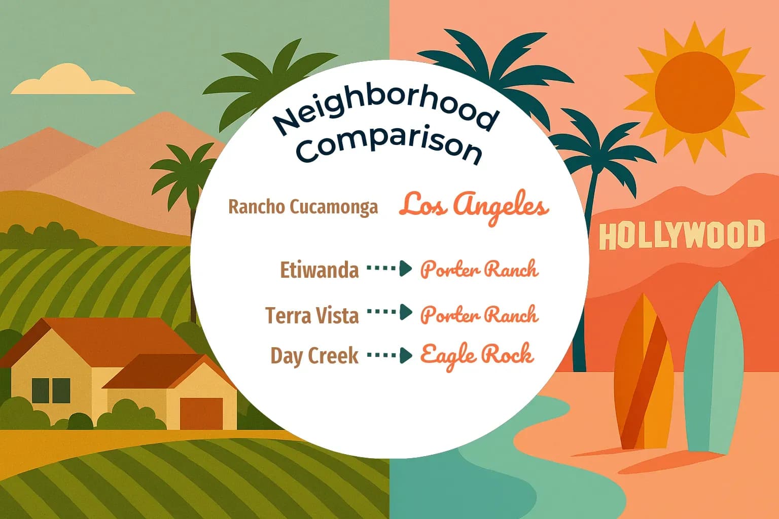 Rancho Cucamonga vs Los Angeles Neighborhood Comparison