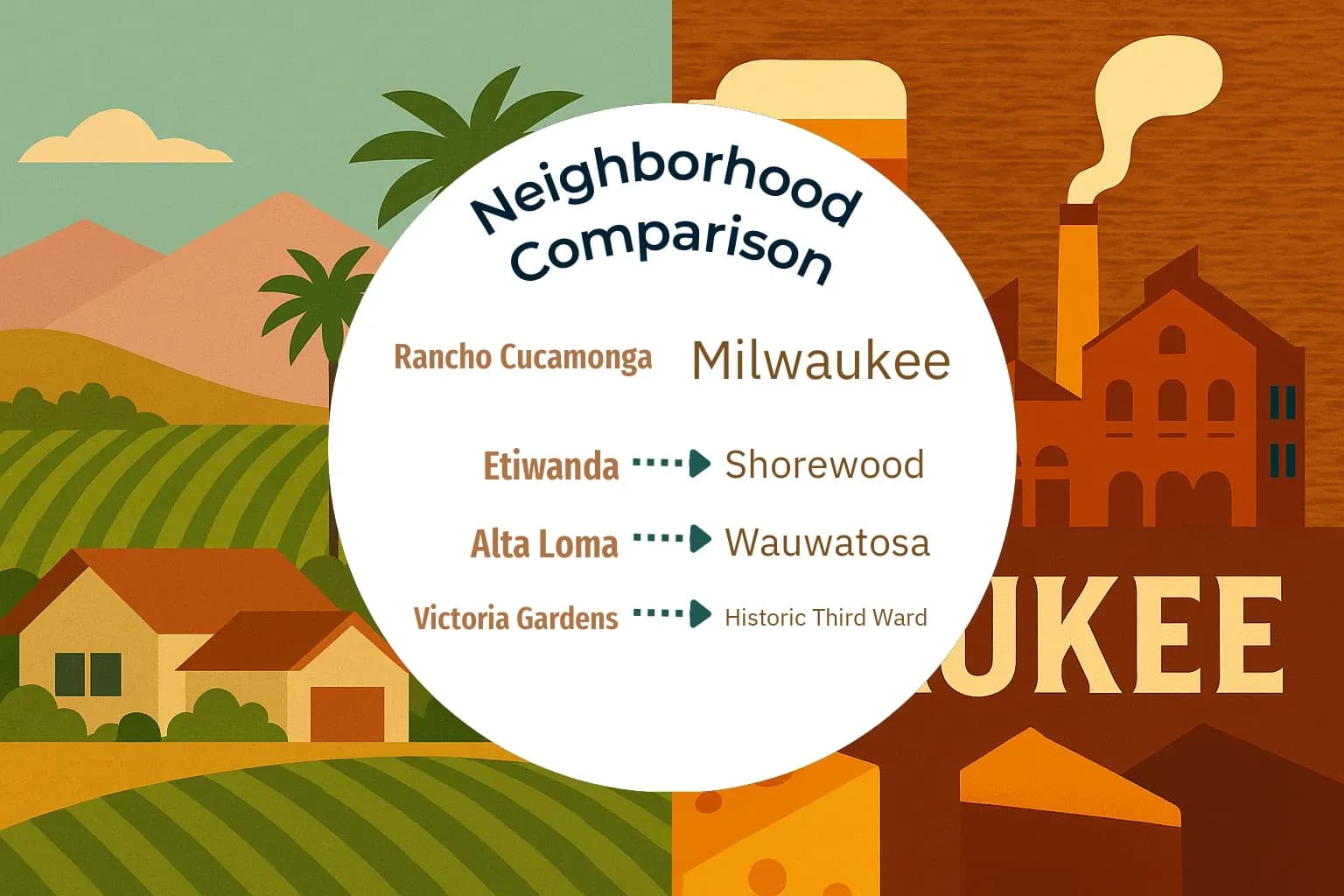 Rancho Cucamonga vs Milwaukee Neighborhood Comparison