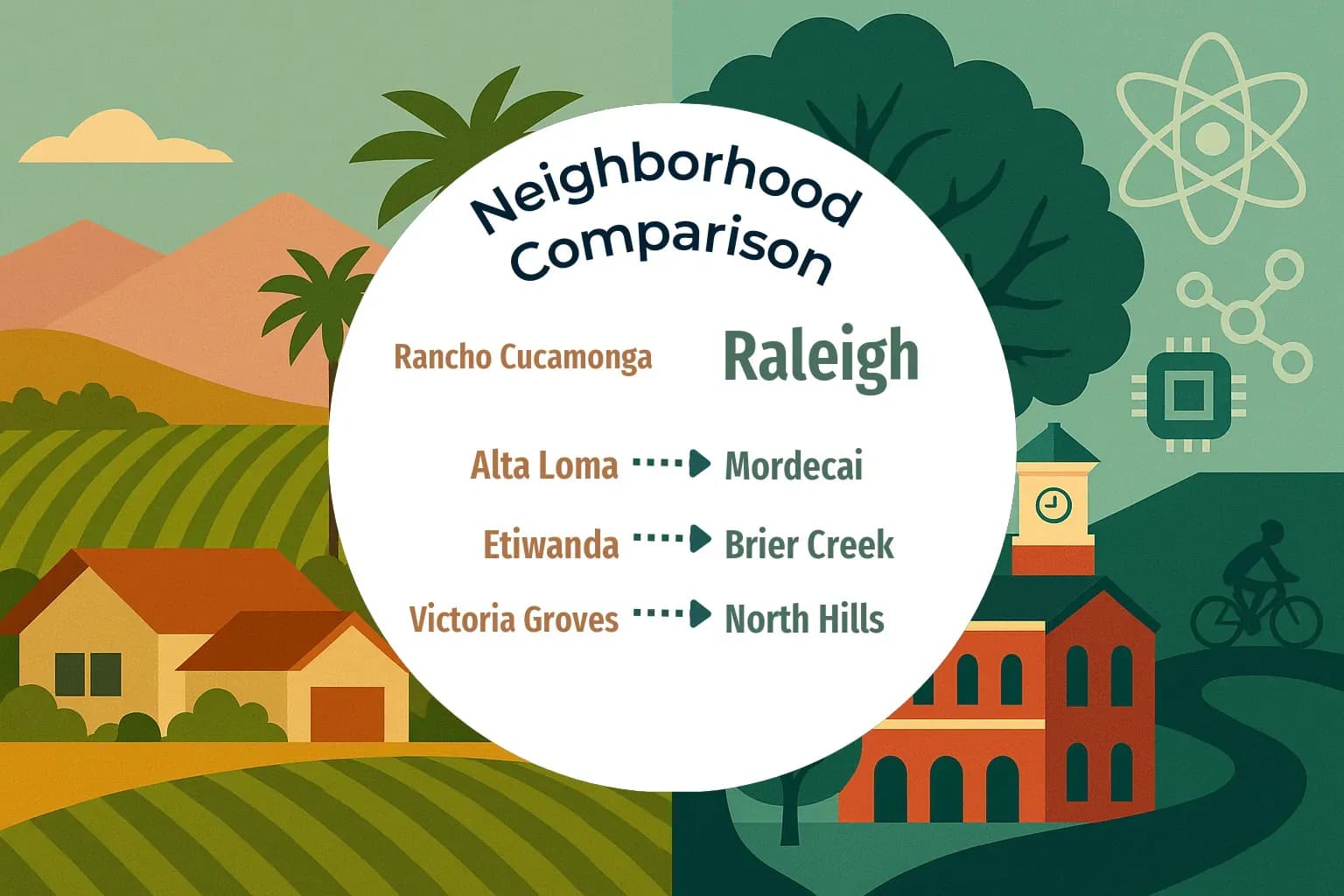 Rancho Cucamonga vs Raleigh Neighborhood Comparison