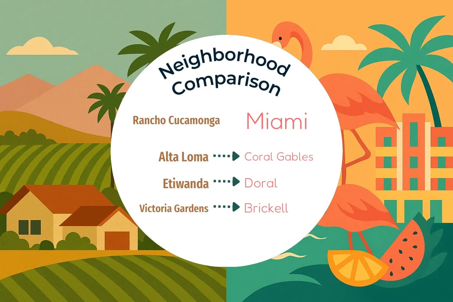 Rancho Cucamonga vs Miami Neighborhood Comparison