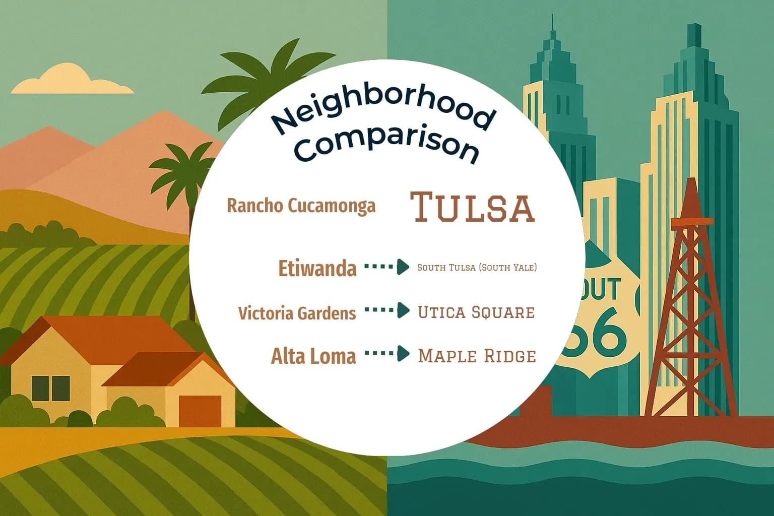 Rancho Cucamonga vs Tulsa Neighborhood Comparison