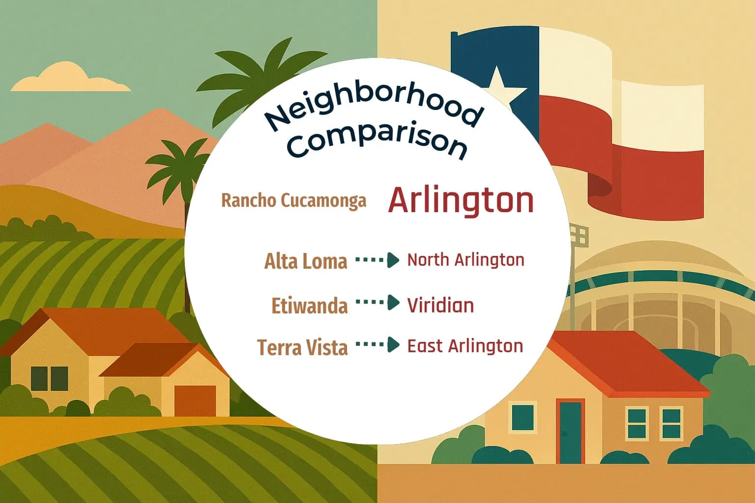 Rancho Cucamonga vs Arlington Neighborhood Comparison