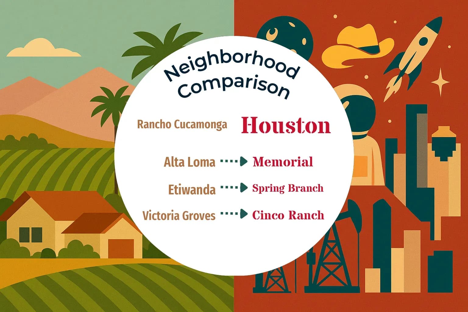 Rancho Cucamonga vs Houston Neighborhood Comparison