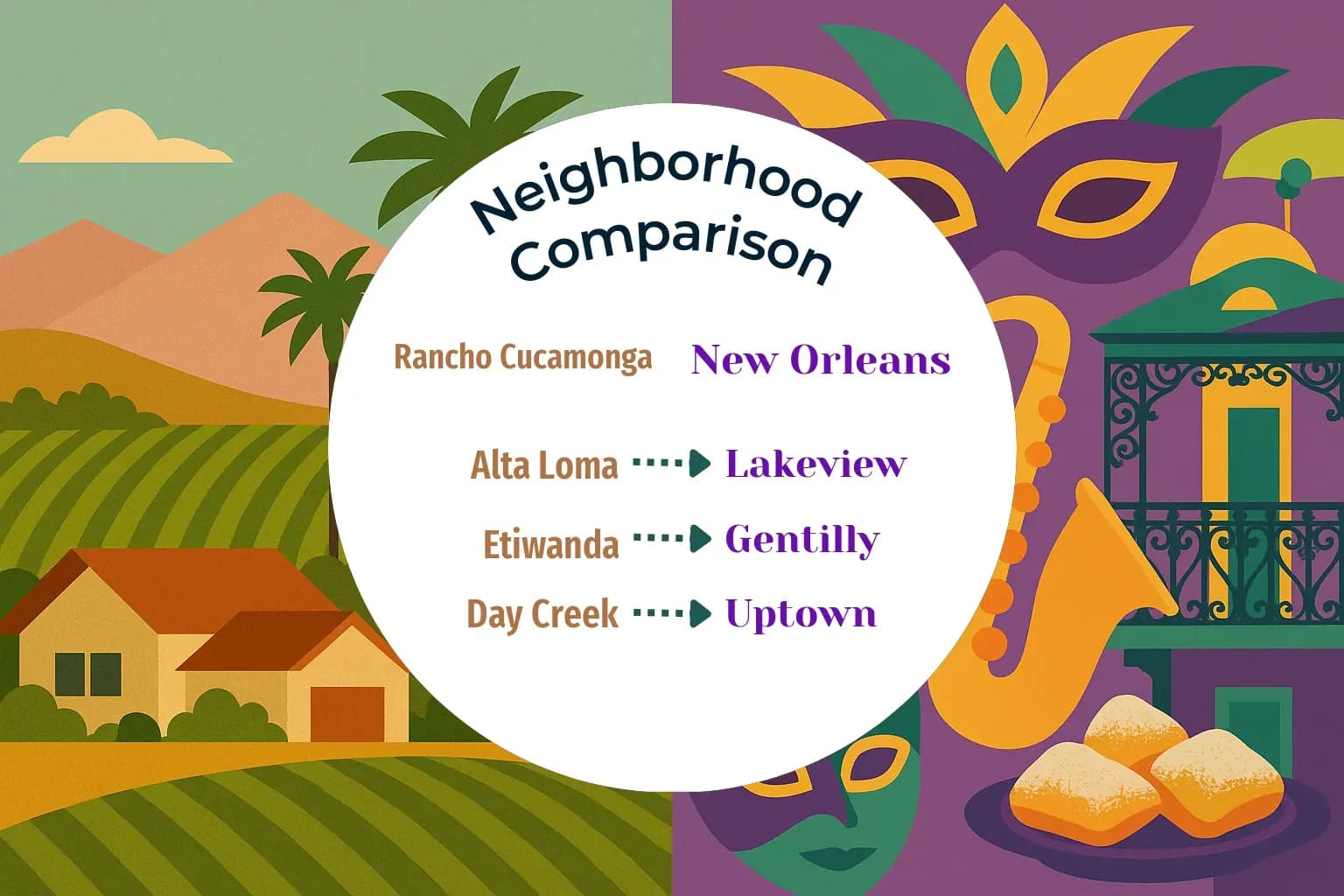 Rancho Cucamonga vs New Orleans Neighborhood Comparison