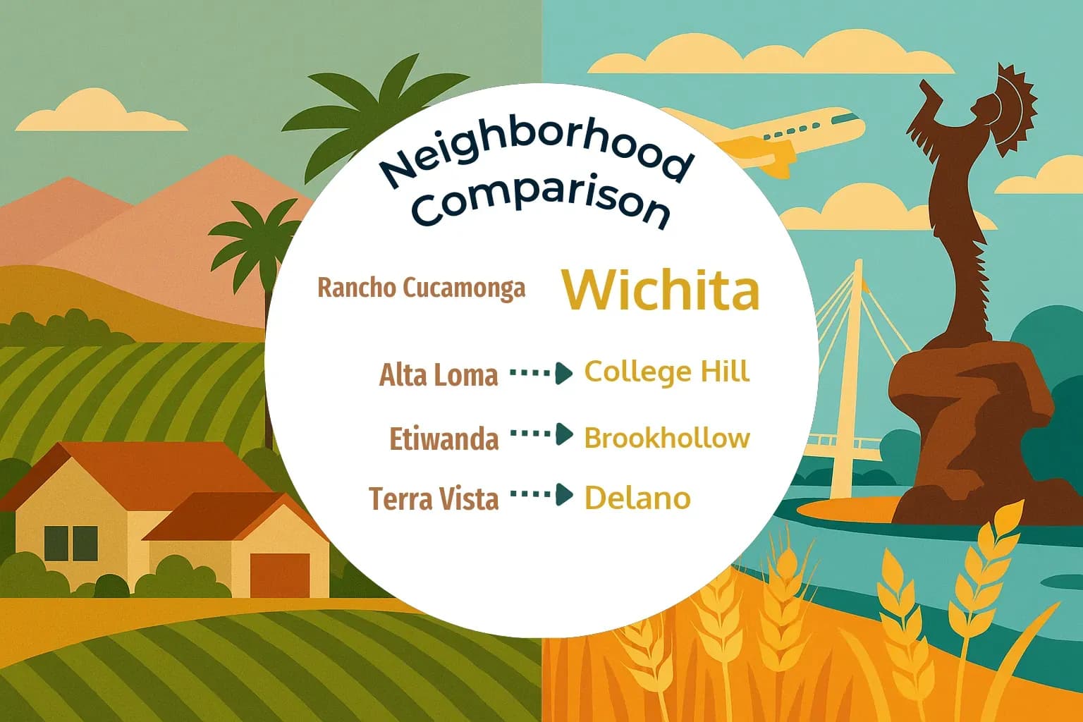 Rancho Cucamonga vs Wichita Neighborhood Comparison