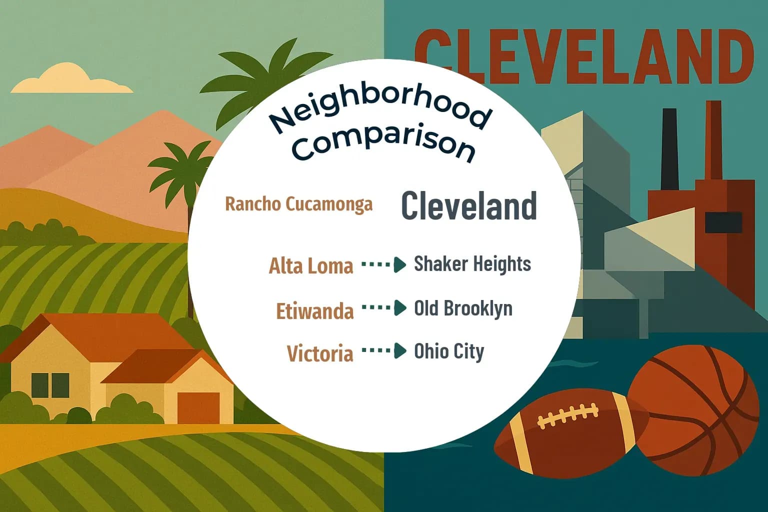 Rancho Cucamonga vs Cleveland Neighborhood Comparison