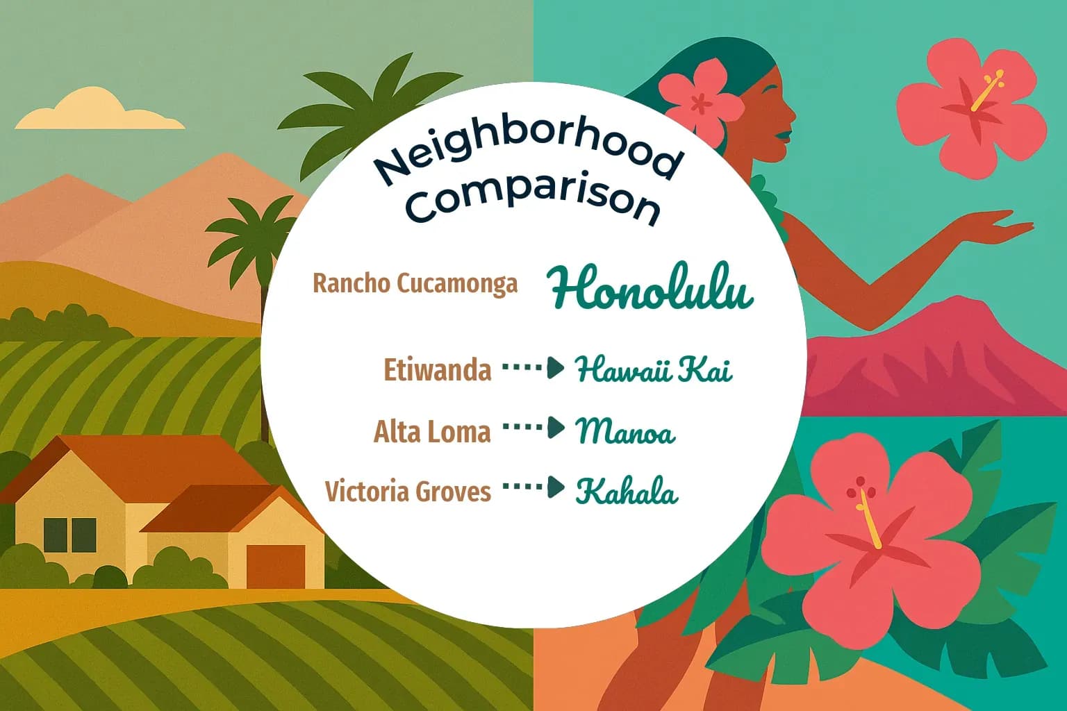 Rancho Cucamonga vs Honolulu Neighborhood Comparison