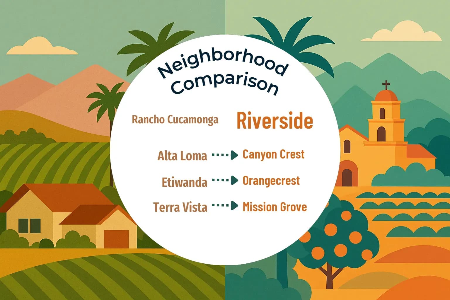 Rancho Cucamonga vs Riverside Neighborhood Comparison