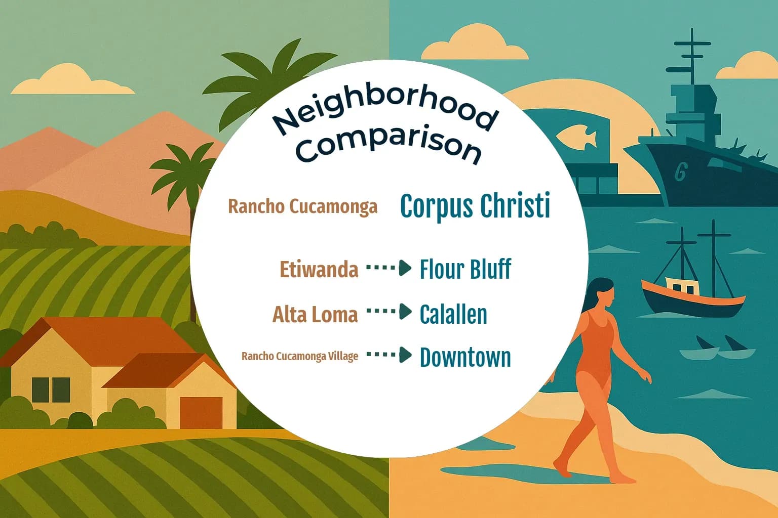 Rancho Cucamonga vs Corpus Christi Neighborhood Comparison