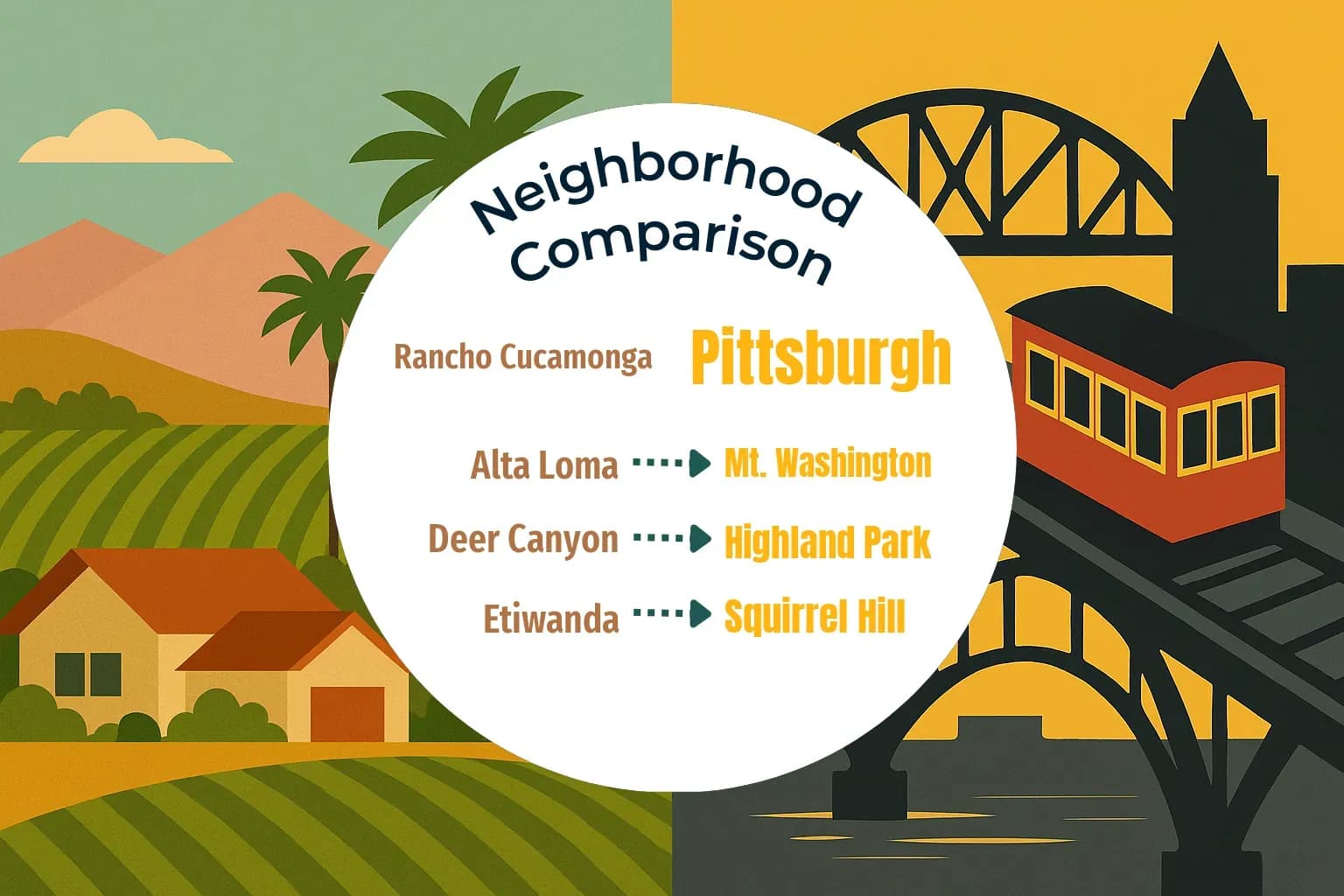 Rancho Cucamonga vs Pittsburgh Neighborhood Comparison