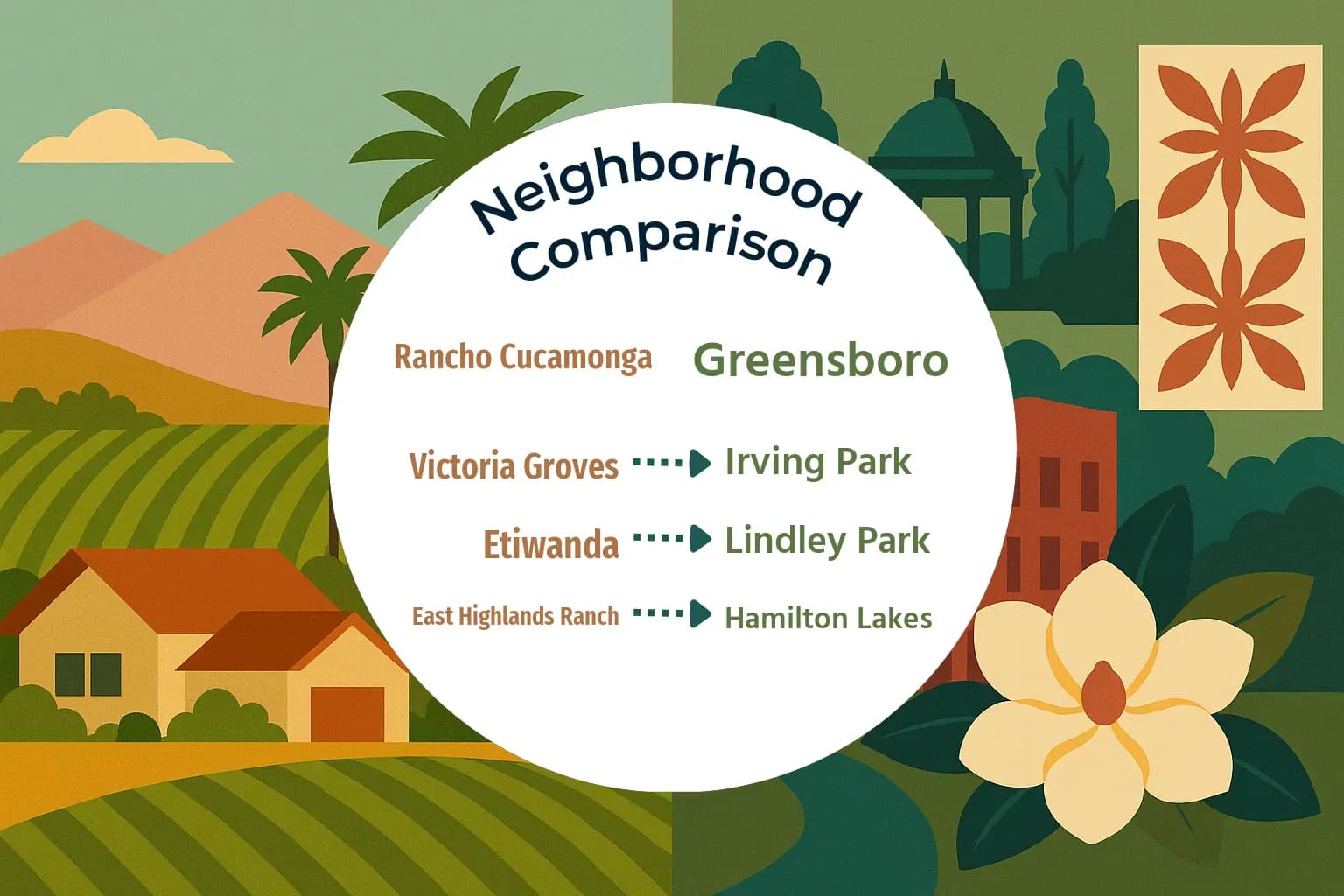 Rancho Cucamonga vs Greensboro Neighborhood Comparison