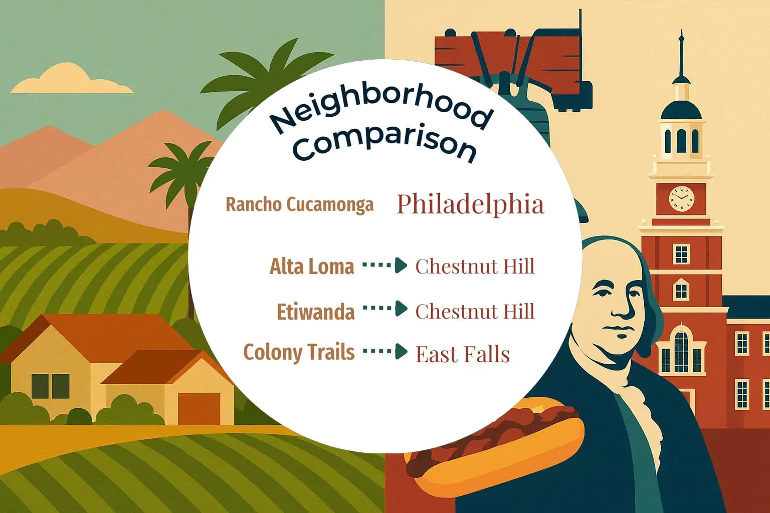 Rancho Cucamonga vs Philadelphia Neighborhood Comparison