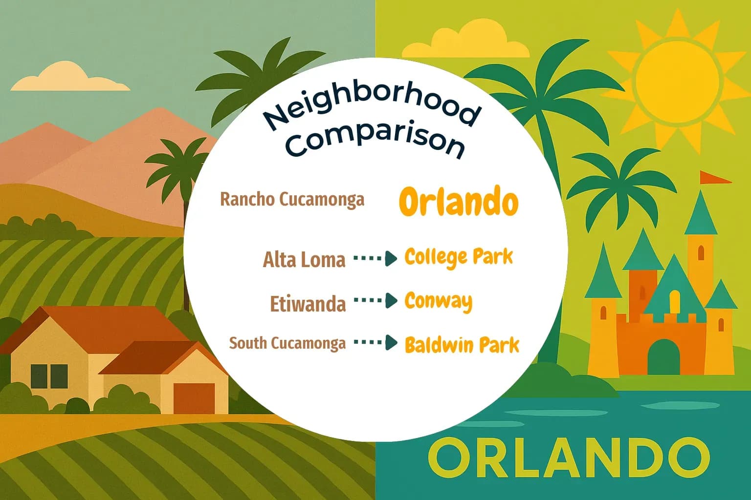 Rancho Cucamonga vs Orlando Neighborhood Comparison