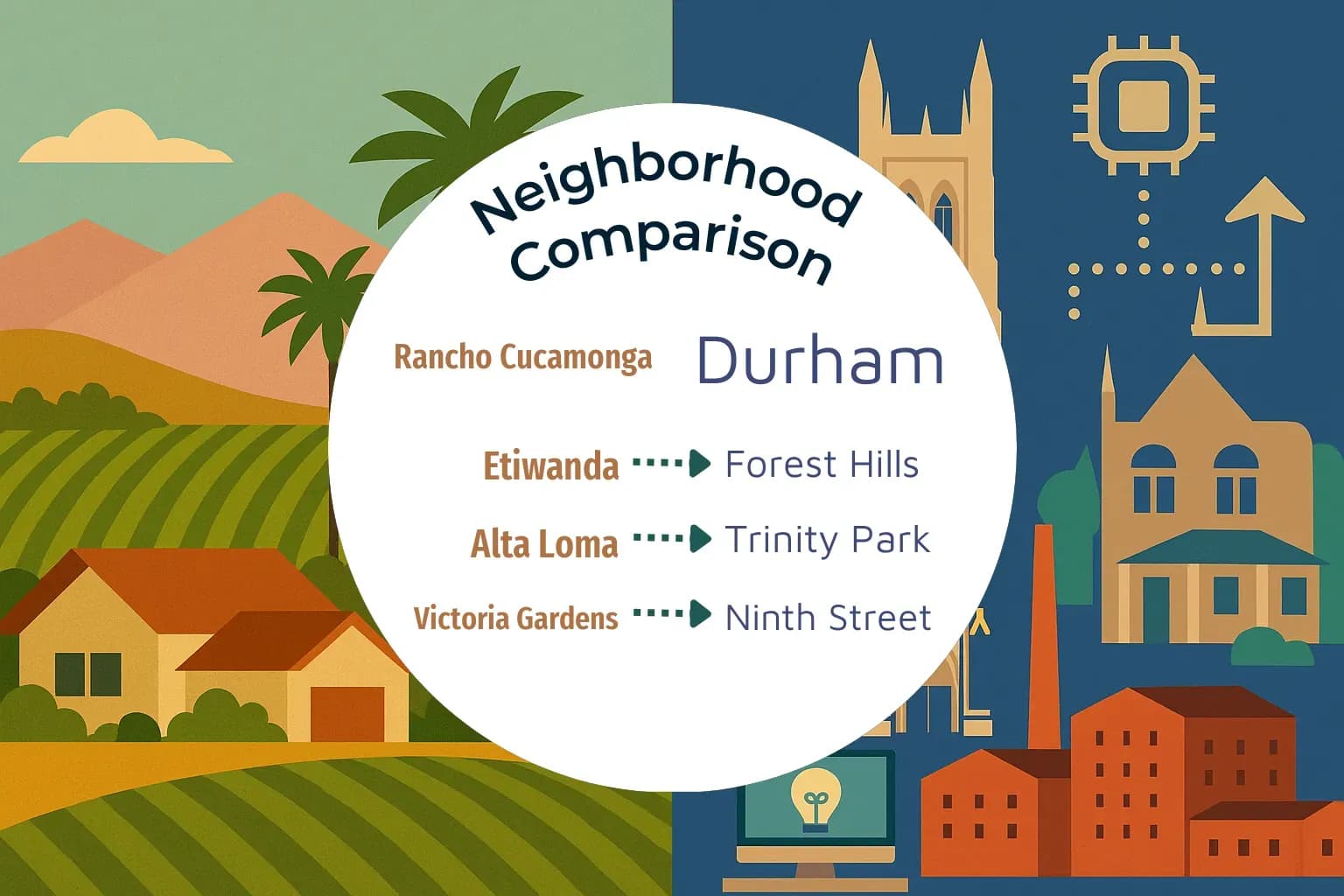 Rancho Cucamonga vs Durham Neighborhood Comparison
