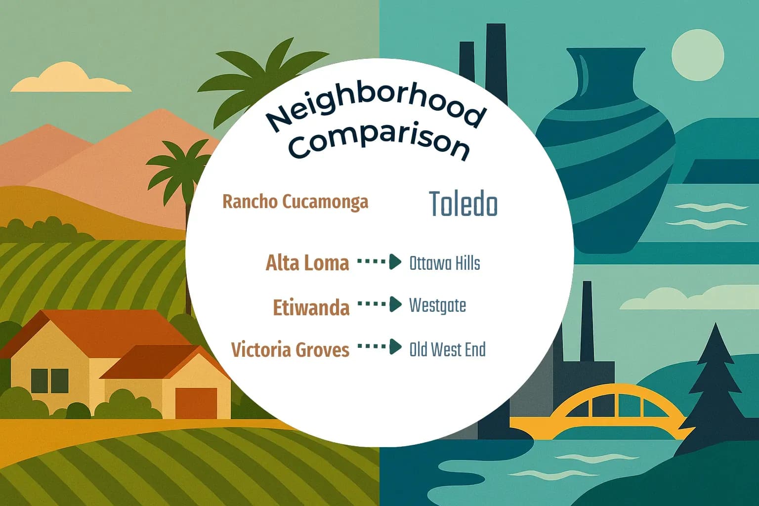 Rancho Cucamonga vs Toledo Neighborhood Comparison