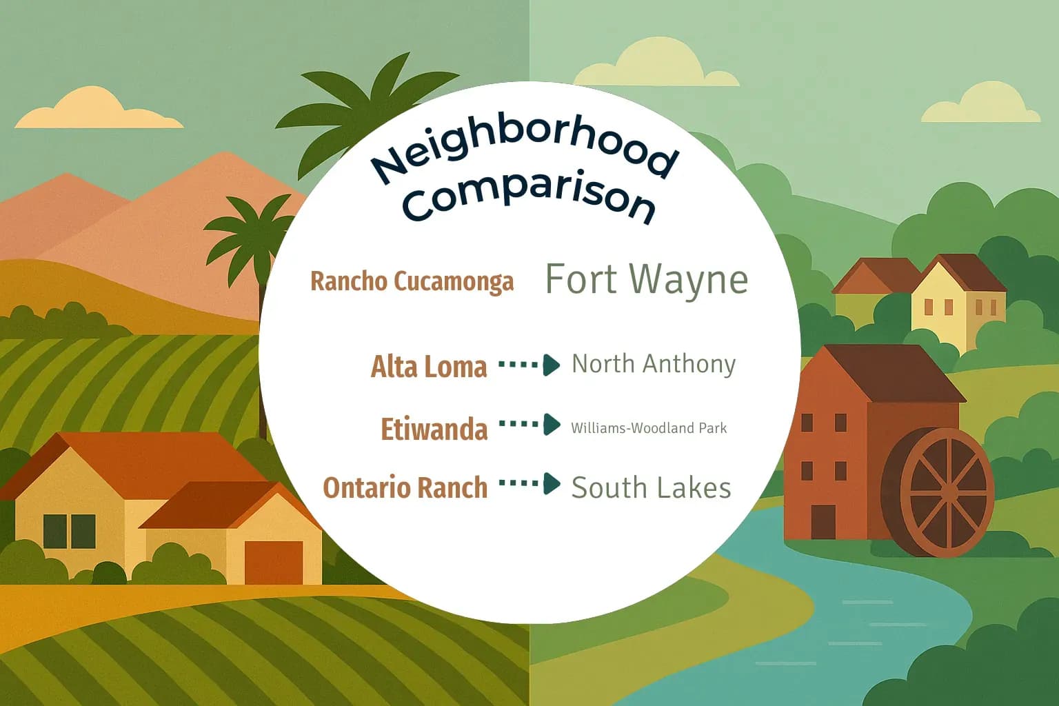 Rancho Cucamonga vs Fort Wayne Neighborhood Comparison