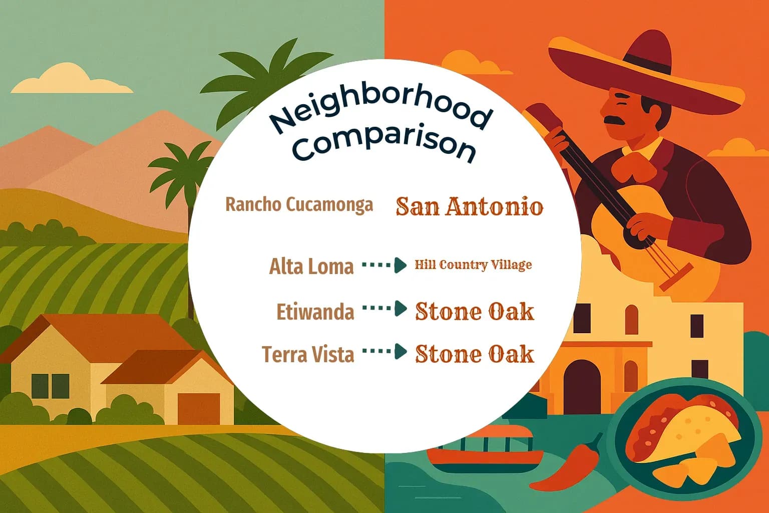 Rancho Cucamonga vs San Antonio Neighborhood Comparison