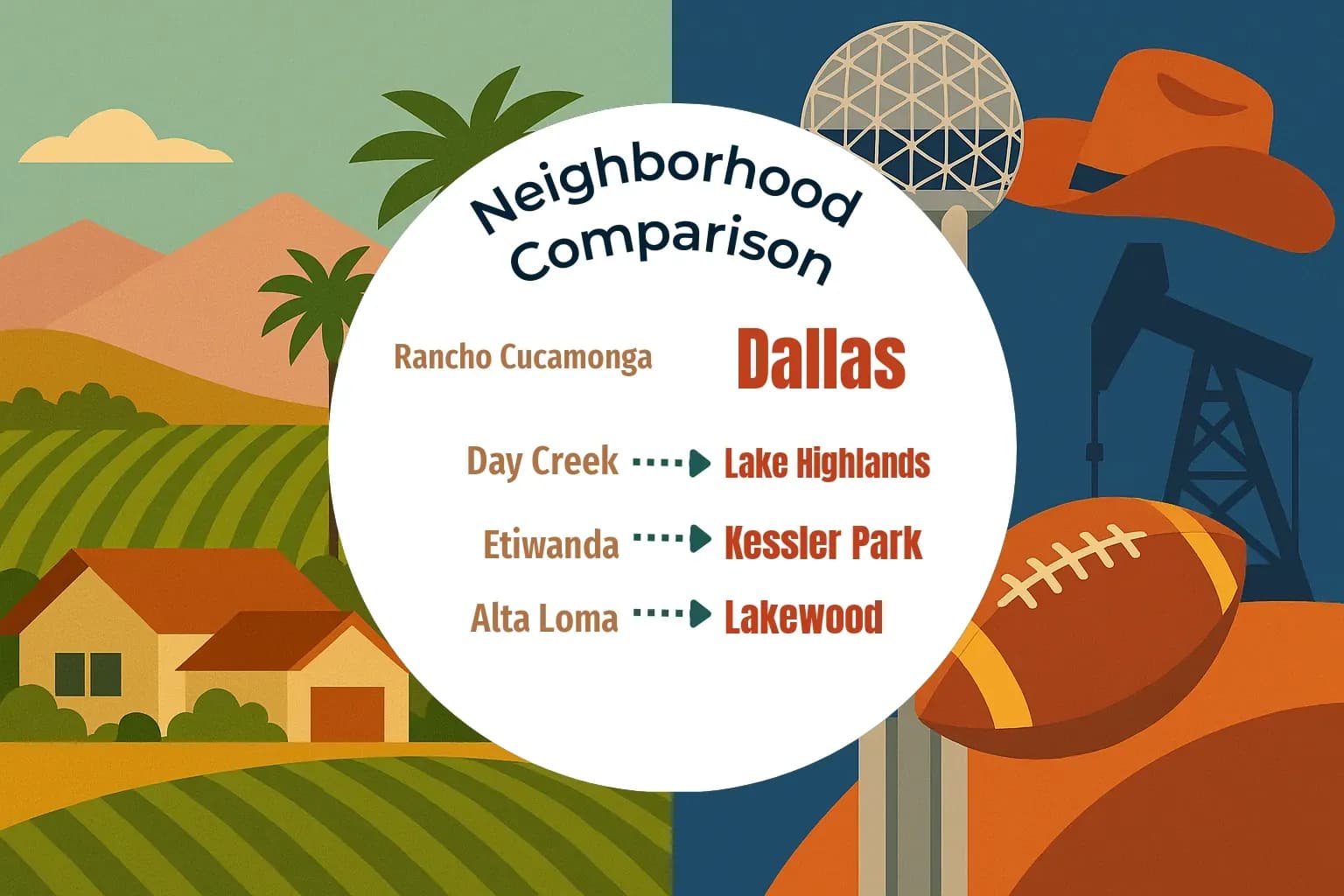 Rancho Cucamonga vs Dallas Neighborhood Comparison