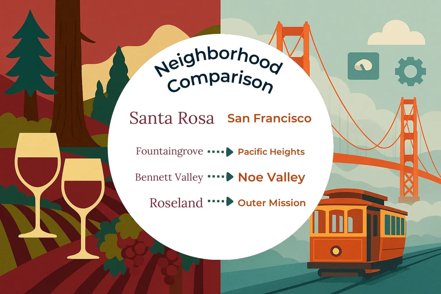 Santa Rosa vs San Francisco Neighborhood Comparison