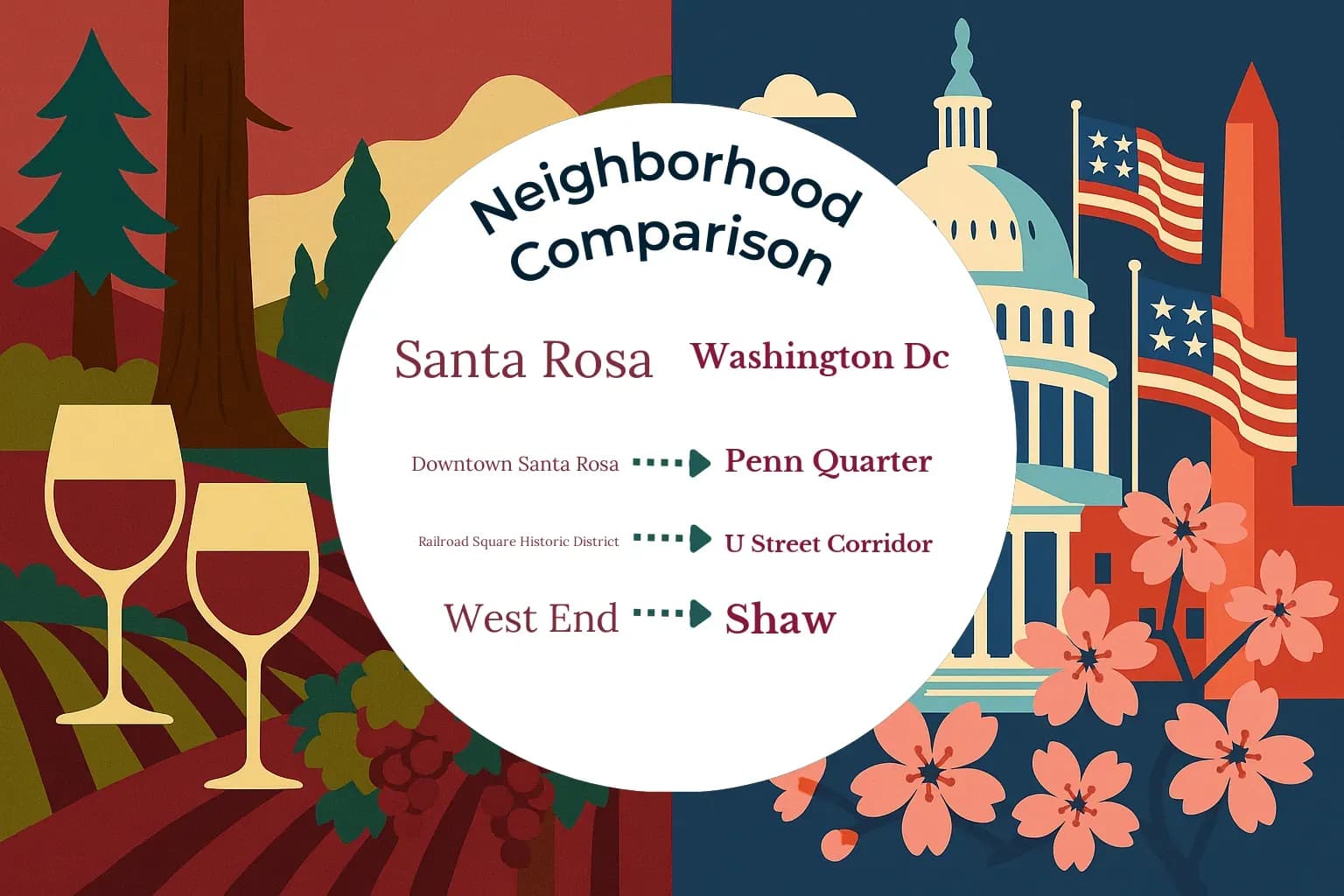 Santa Rosa vs Washington DC Neighborhood Comparison
