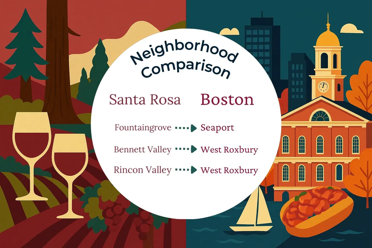 Santa Rosa vs Boston Neighborhood Comparison