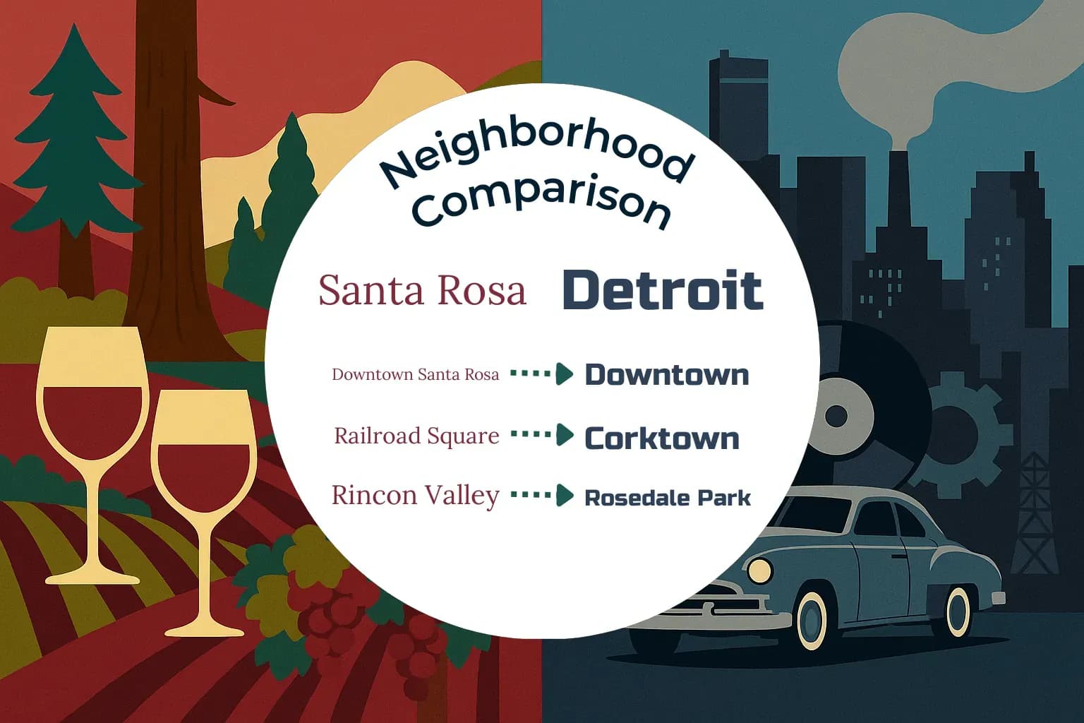 Santa Rosa vs Detroit Neighborhood Comparison