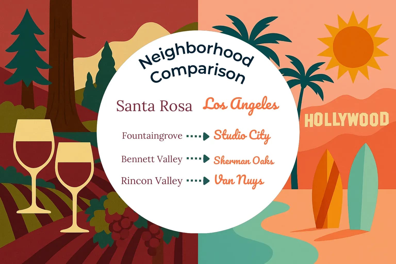 Santa Rosa vs Los Angeles Neighborhood Comparison