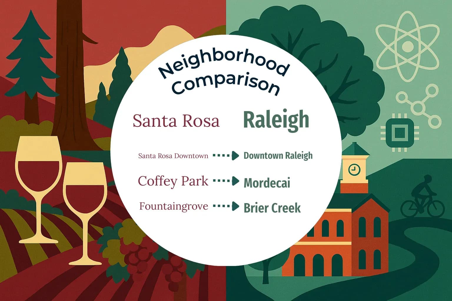 Santa Rosa vs Raleigh Neighborhood Comparison