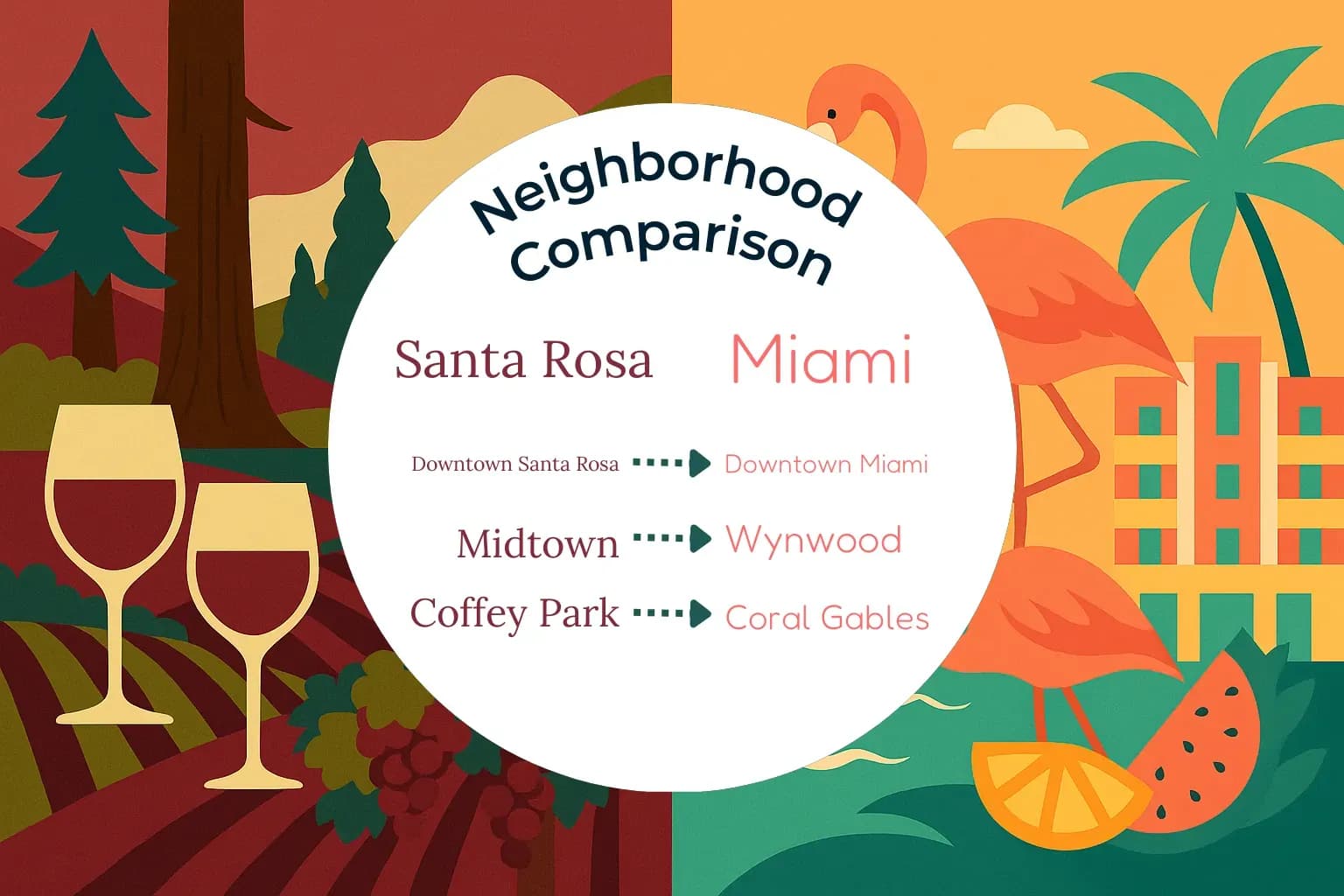 Santa Rosa vs Miami Neighborhood Comparison