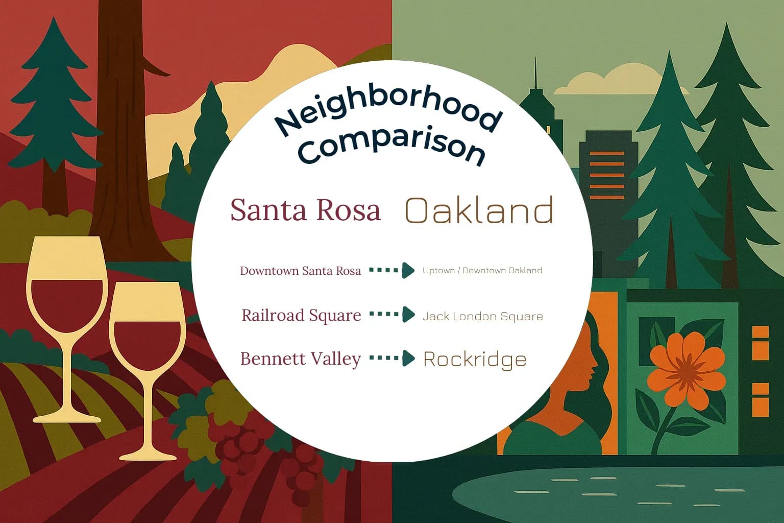 Santa Rosa vs Oakland Neighborhood Comparison