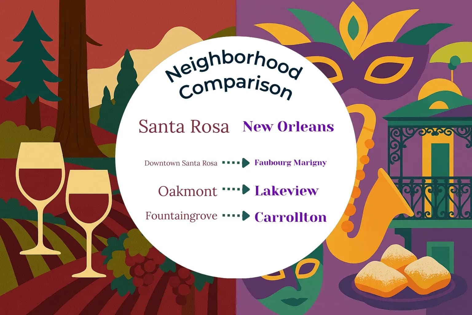 Santa Rosa vs New Orleans Neighborhood Comparison