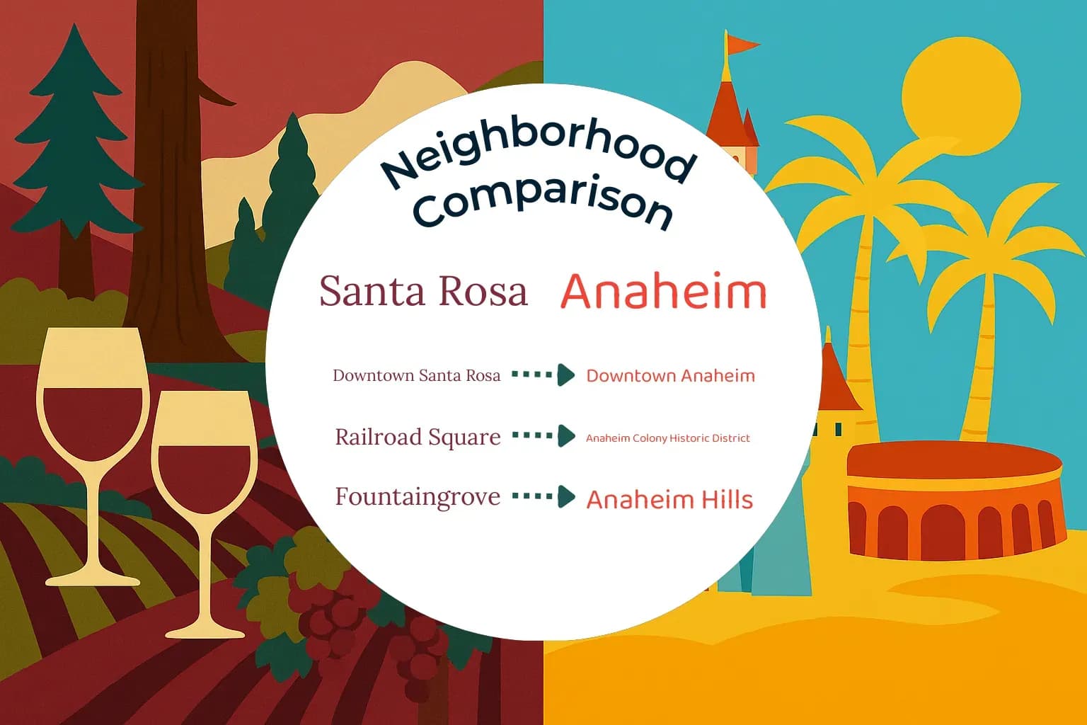 Santa Rosa vs Anaheim Neighborhood Comparison
