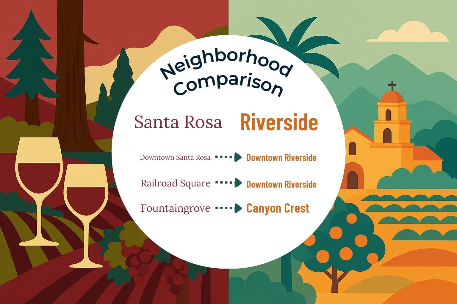 Santa Rosa vs Riverside Neighborhood Comparison