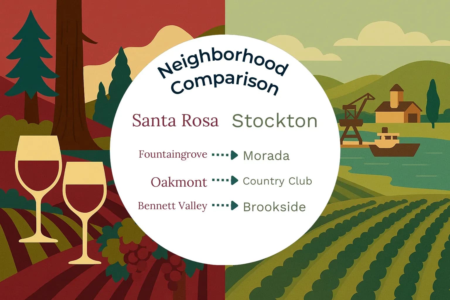 Santa Rosa vs Stockton Neighborhood Comparison