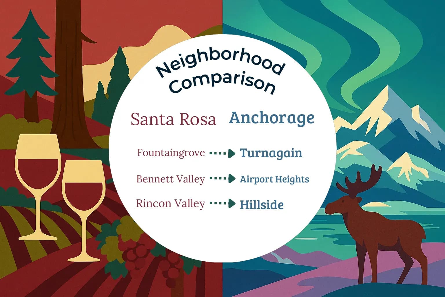 Santa Rosa vs Anchorage Neighborhood Comparison