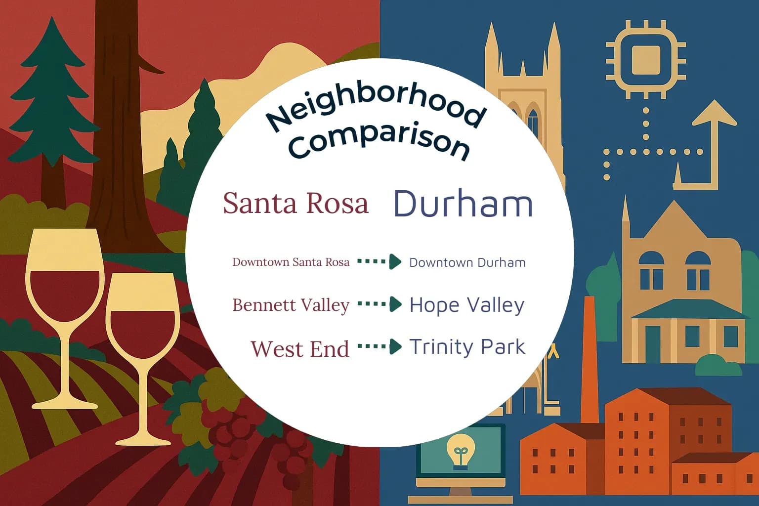 Santa Rosa vs Durham Neighborhood Comparison