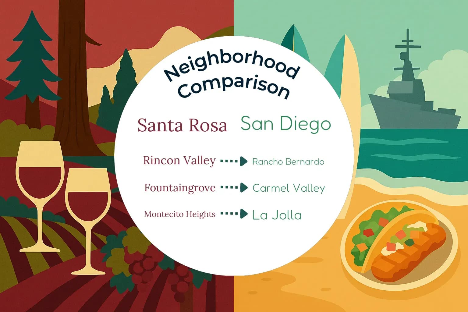 Santa Rosa vs San Diego Neighborhood Comparison